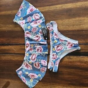 Tempt ME BIKINI 👙 FLORAL OFF SHOLDER RUFFLE BIKINI SZ MEDIUM
